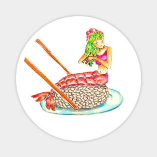 Sushi Mermaid -Creative Pen Art Magnet